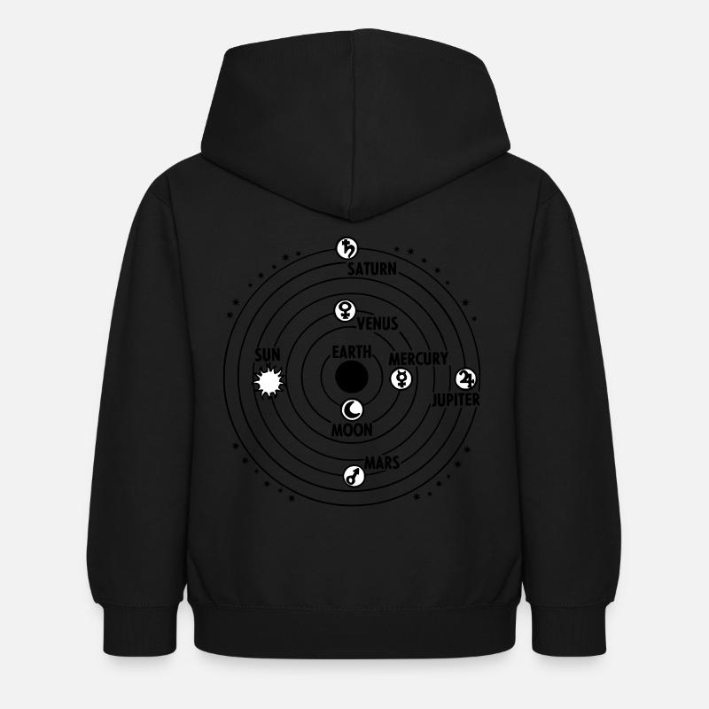 solar system - Kids Hoodie - black