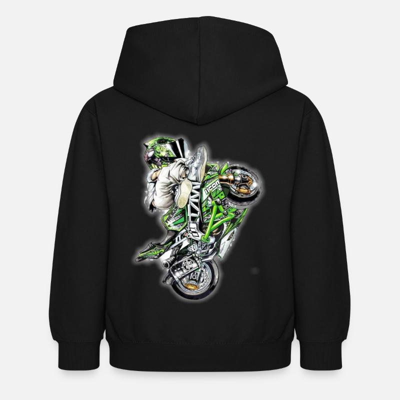 Stunt Biker - Sweat à capuche Enfant - noir