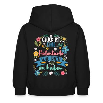 Patentante Taufpatin Gdschenk - Kinder Hoodie - Schwarz - Hinten - AI Model Kid Female (0cm)