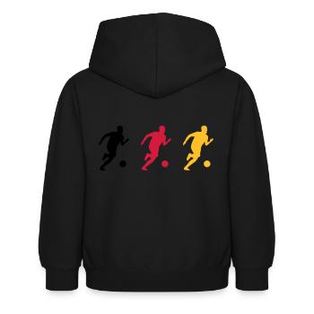 Fußball Fußballer Fußballspiel Deutschlandfahne - Kinder Hoodie - Schwarz - Hinten - AI Model Kid Female (0cm)