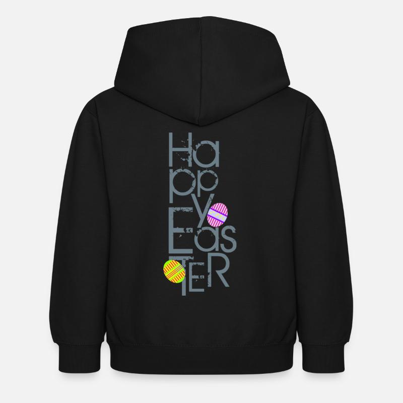 Happy Easter - Kids Hoodie - black
