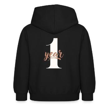 1 year / First year - Kids Hoodie - black - Back - AI Model Kid Female (0cm)