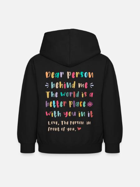 Liebe Person hinter mir - Kinder Hoodie - Schwarz