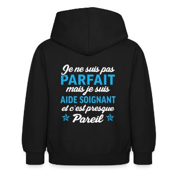 je suis aide soignant - Sweat à capuche Enfant - noir - Dos - AI Model Kid Female (0cm)