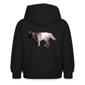Wolf - Sweat à capuche Enfant - noir - Dos - AI Model Kid Female (0cm)