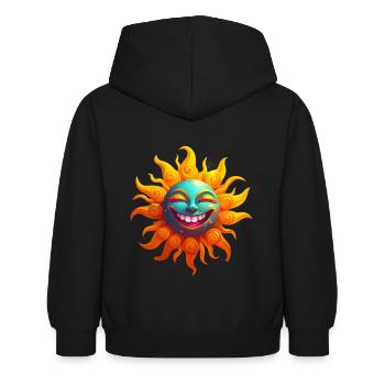 Drôle de soleil - Sweat à capuche Enfant - noir - Dos - AI Model Kid Female (0cm)