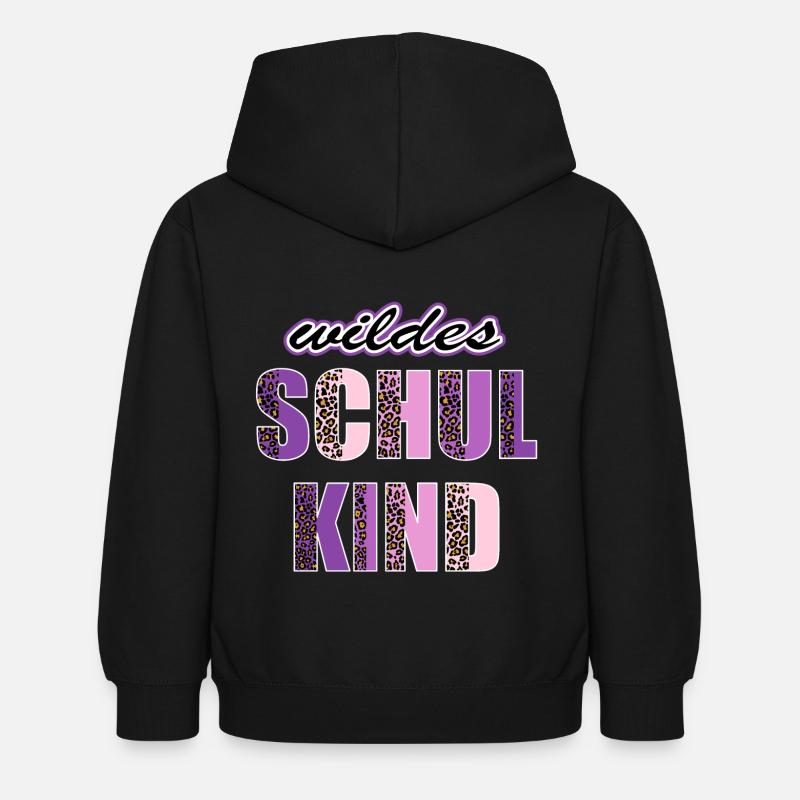 Wildes Schulkind Einschulung Leopard - Kinder Hoodie - Schwarz