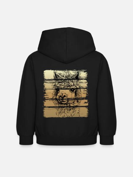 Alpaka Alpaca - Kinder Hoodie - Schwarz