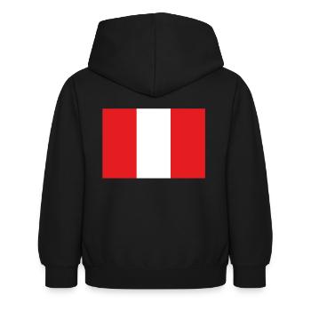 Official Peru Flag Peruvian Country Pride - Kids Hoodie - black - Back - AI Model Kid Female (0cm)