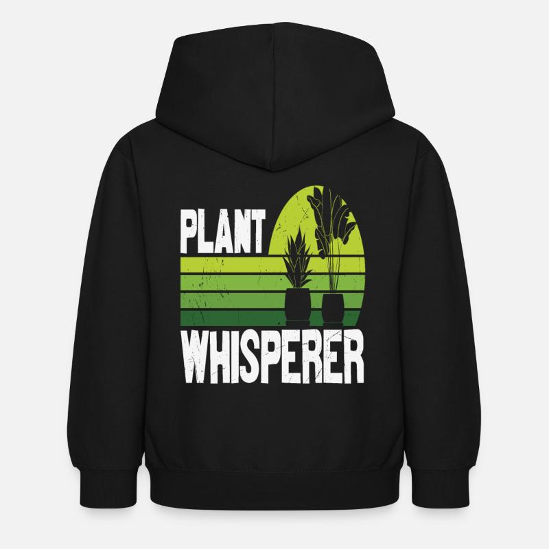 Citations de verdure Plant Whisperer - Sweat à capuche Enfant - noir