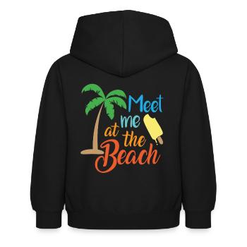 Meet Me At The Beach Beach Zitate - Kinder Hoodie - Schwarz - Hinten - AI Model Kid Female (0cm)