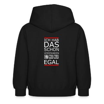 Ist Mir Egal - Kinder Hoodie - Schwarz - Hinten - AI Model Kid Female (0cm)