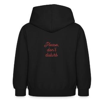 PLEASE DON'T DISTURB - Kids Hoodie - black - Back - AI Model Kid Female (0cm)