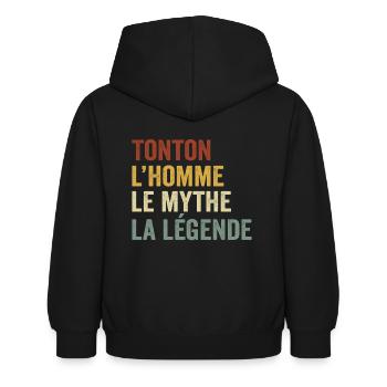 Tonton l'homme le mythe la légende T-Shirt - Sweat à capuche Enfant - noir - Dos - AI Model Kid Female (0cm)