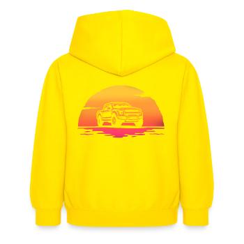 sunrise pick up t-shirt voiture tout-terrain - Sweat à capuche Enfant - jaune - Dos - AI Model Kid Female (0cm)
