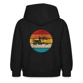 Bétonnière Chantier Mixer Rétro Cadeau - Sweat à capuche Enfant - noir - Dos - AI Model Kid Female (0cm)