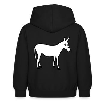 Donkey | Horse riding Bauernhof Muli Horseback riding stable - Kids Hoodie - black - Back - AI Model Kid Female (0cm)