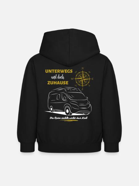 Camping Kastenwagen Wohnmobil Spruch - Kinder Hoodie - Schwarz