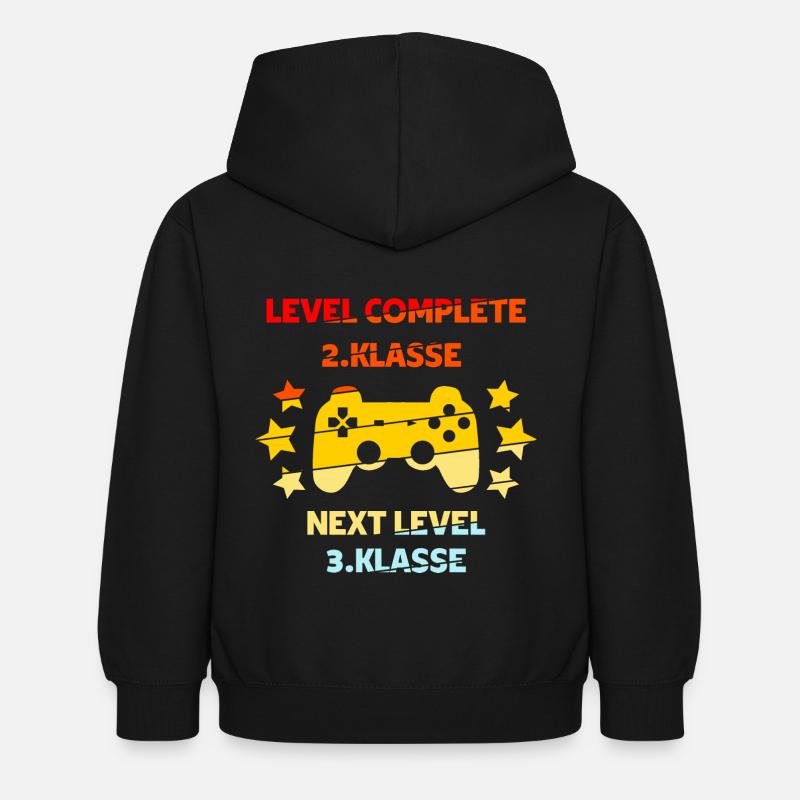 Level complete 2. Klasse - Kinder Hoodie - Schwarz