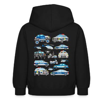 Police Voiture Enfants Police Moto Hélicoptère - Sweat à capuche Enfant - noir - Dos - AI Model Kid Female (0cm)