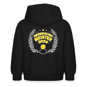 T-Shirt Meister 2024 Bezirksliga Meistershirt - Kinder Hoodie - Schwarz - Hinten - AI Model Kid Female (0cm)