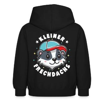 Kleiner Frechdachs cooler Dachs Kinder GeschenkKle - Kinder Hoodie - Schwarz - Hinten - AI Model Kid Female (0cm)