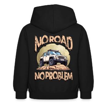 Geländewagen Fahrer - Kinder Hoodie - Schwarz - Hinten - AI Model Kid Female (0cm)