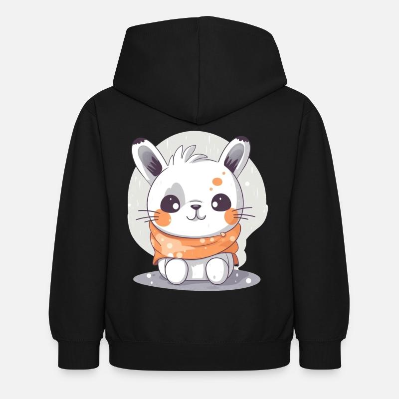Cute Bunny - Kinder Hoodie - Schwarz