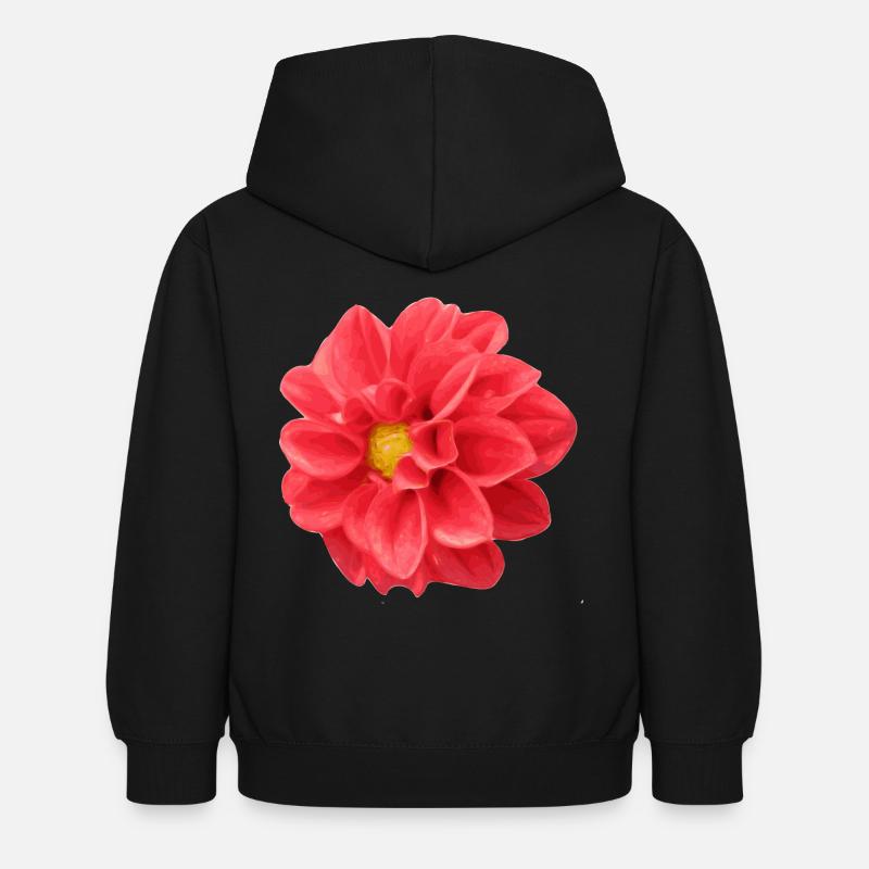 fleur - Sweat à capuche Enfant - noir