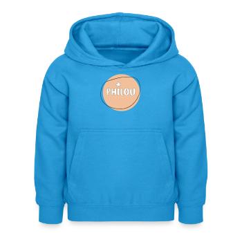 Philou - Sweat à capuche Enfant - bleu mer - Devant - AI Model Kid Female (0cm)