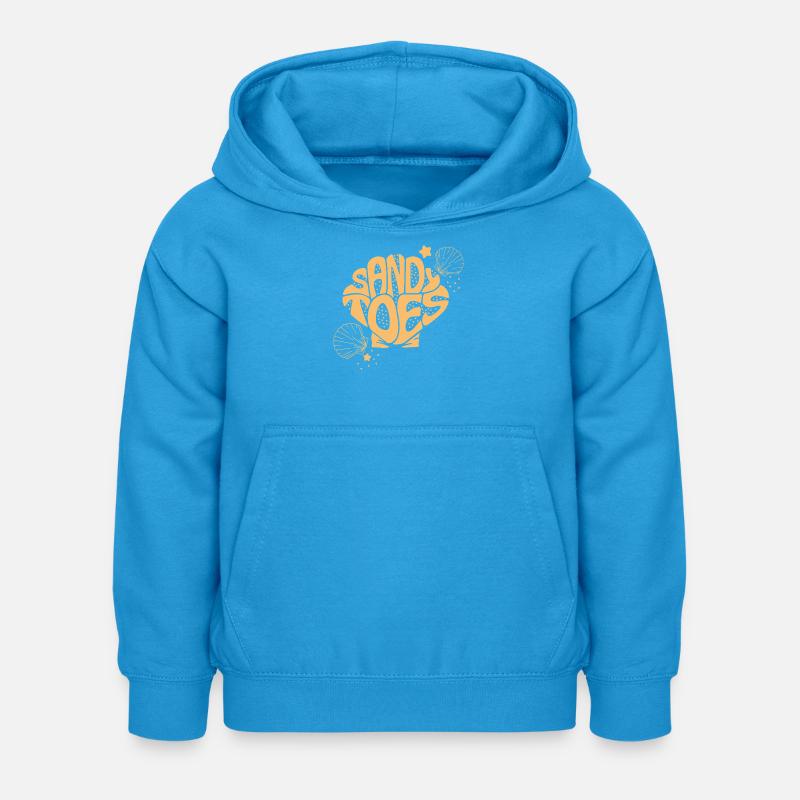 Typographie de coquille d’orteils de sable - Sweat à capuche Enfant - bleu mer