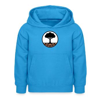 Icône du Cercle de l’Arbre de Vie - Sweat à capuche Enfant - bleu mer - Devant - AI Model Kid Female (0cm)