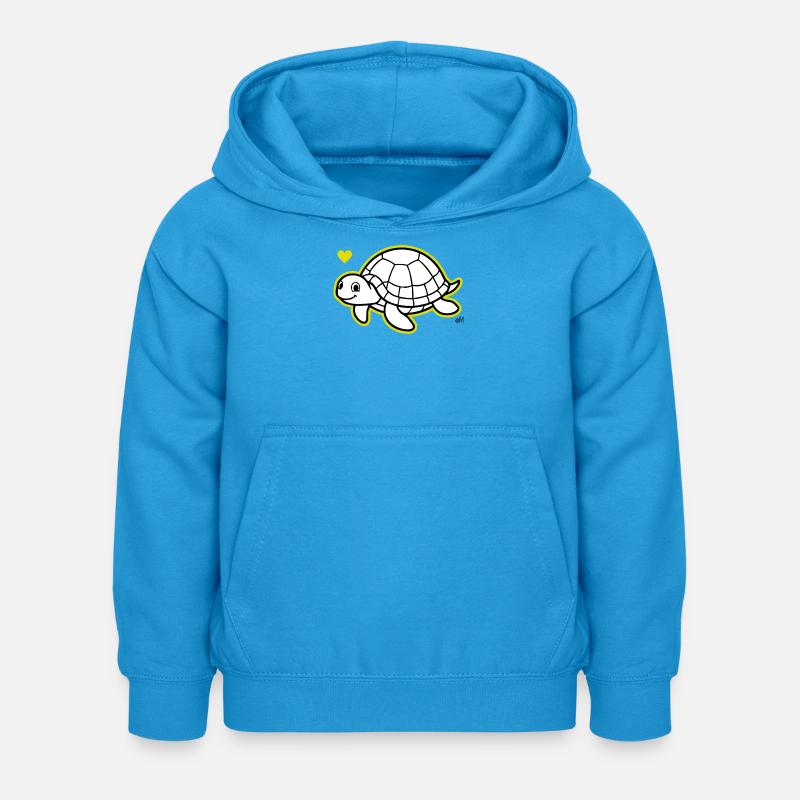 Max_the_turtle - Sweat à capuche Enfant - bleu mer