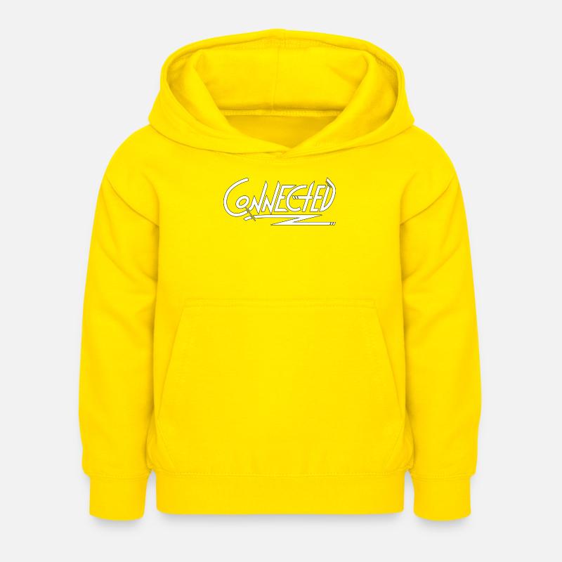 Connected_white_simple - Sweat à capuche Enfant - jaune