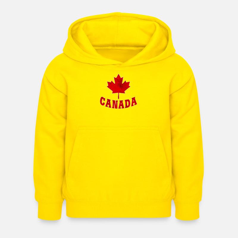 Canada / Cadeau / Feuille d’érable / Idée cadeau - Sweat à capuche Enfant - jaune