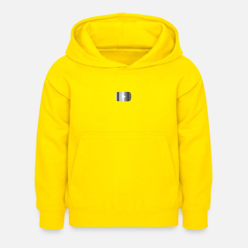 Silberner Play Button  - Kinder Hoodie - Gelb