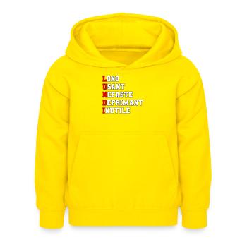 Lundi - Sweat à capuche Enfant - jaune - Devant - AI Model Kid Female (0cm)