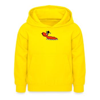 M. Escargot Sir Cylindre Monocle Riche Riche - Sweat à capuche Enfant - jaune - Devant - AI Model Kid Female (0cm)