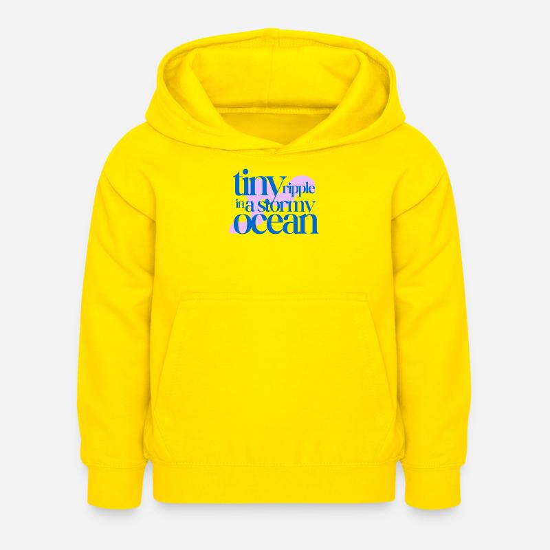 Petite ondulation dans un océan orageux (fond rosé) - Sweat à capuche Enfant - jaune
