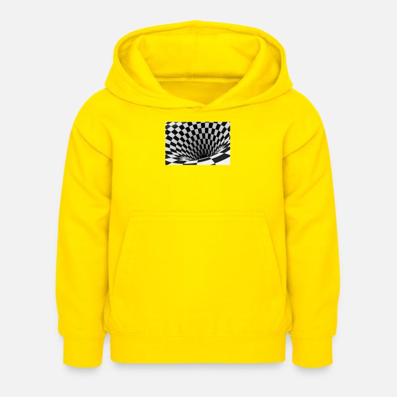 Vortex damier noir et blanc - Hoodie til børn - gul