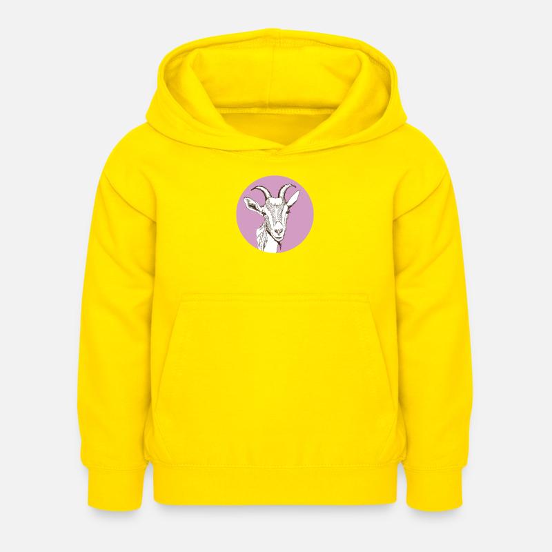 Chèvre - Sweat à capuche Enfant - jaune