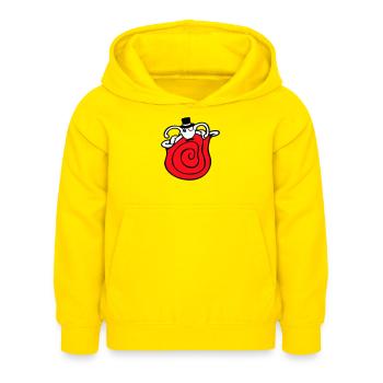 M. Escargot Sir Cylindre Monocle Riche Riche - Sweat à capuche Enfant - jaune - Devant - AI Model Kid Female (0cm)