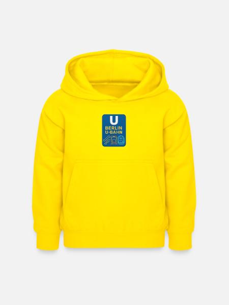 Berliner U-Bahn Neon Line Art - Kinder Hoodie - Gelb