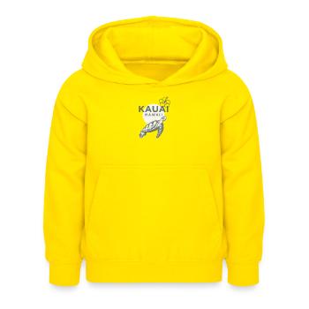 Kauai Hawaii Schildkröte Hibiskus - Kinder Hoodie - Gelb - Vorne - AI Model Kid Female (0cm)