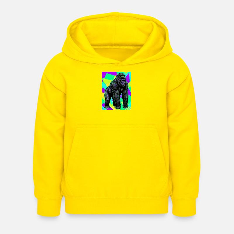 gorille - Sweat à capuche Enfant - jaune