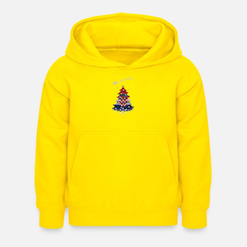 Sapin de Noël avec drapeau de la Croatie - Sweat à capuche Enfant - jaune