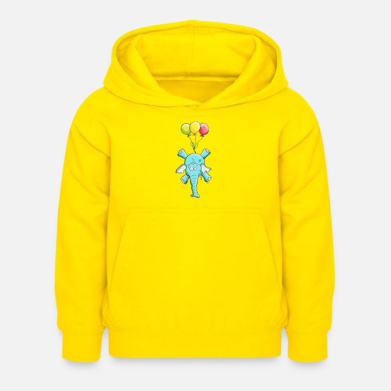 Elephant avec des ballons - Sweat à capuche Enfant - jaune