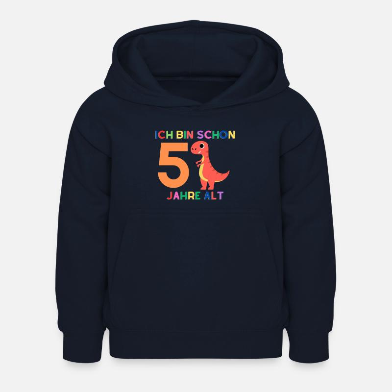 Ich bin 5 Junge, Dinosaurier - Kinder Hoodie - Navy