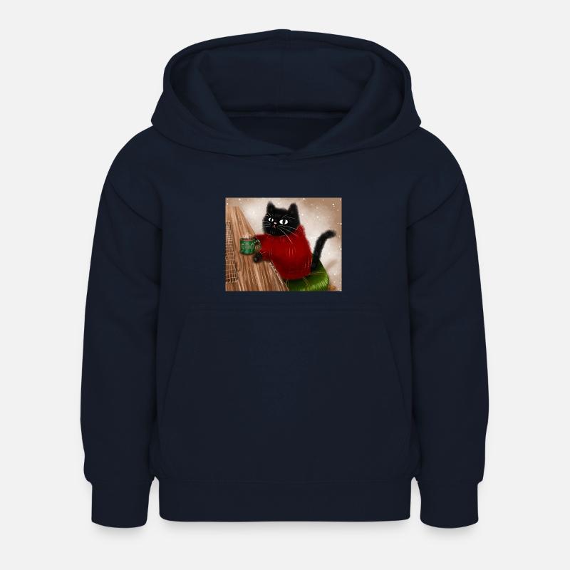 Katze im Pullover - Kinder Hoodie - Navy