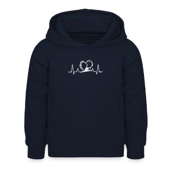 Turnen Akrobatik Sportgymnastik Herzschlag - Kinder Hoodie - Navy - Vorne - AI Model Kid Female (0cm)